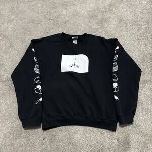 Omocat Omori Sweatshirt Mens Size Small Black Pullover Crewneck Long Sleeve